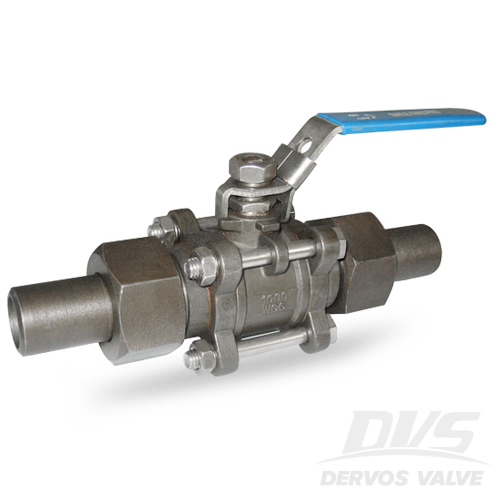 3PCS Ball Valve with Lock, 3/4IN, 1000WOG, SW, CF8