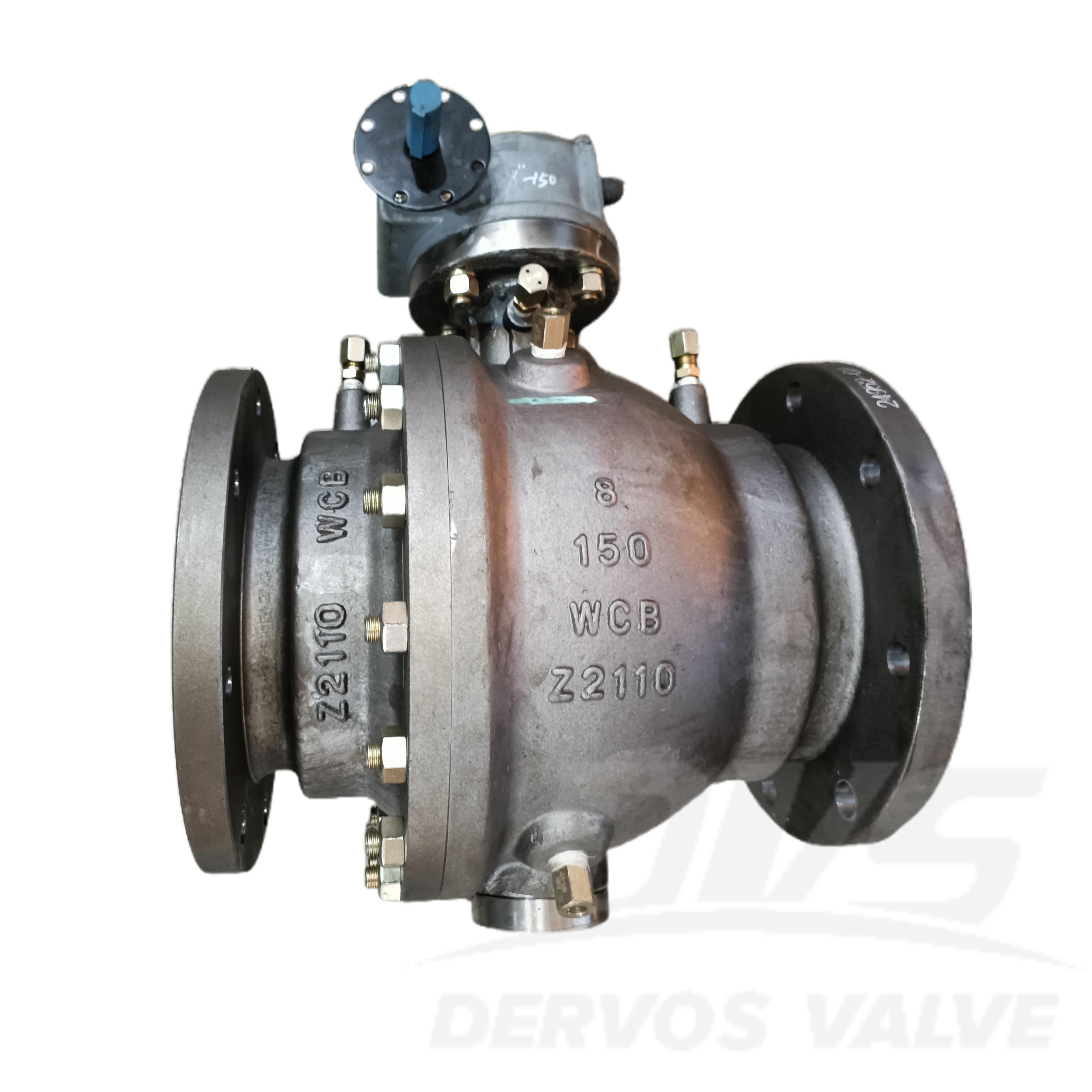 8" 150LB Cast Steel Trunnion Mounted Ball Valve WCB RF