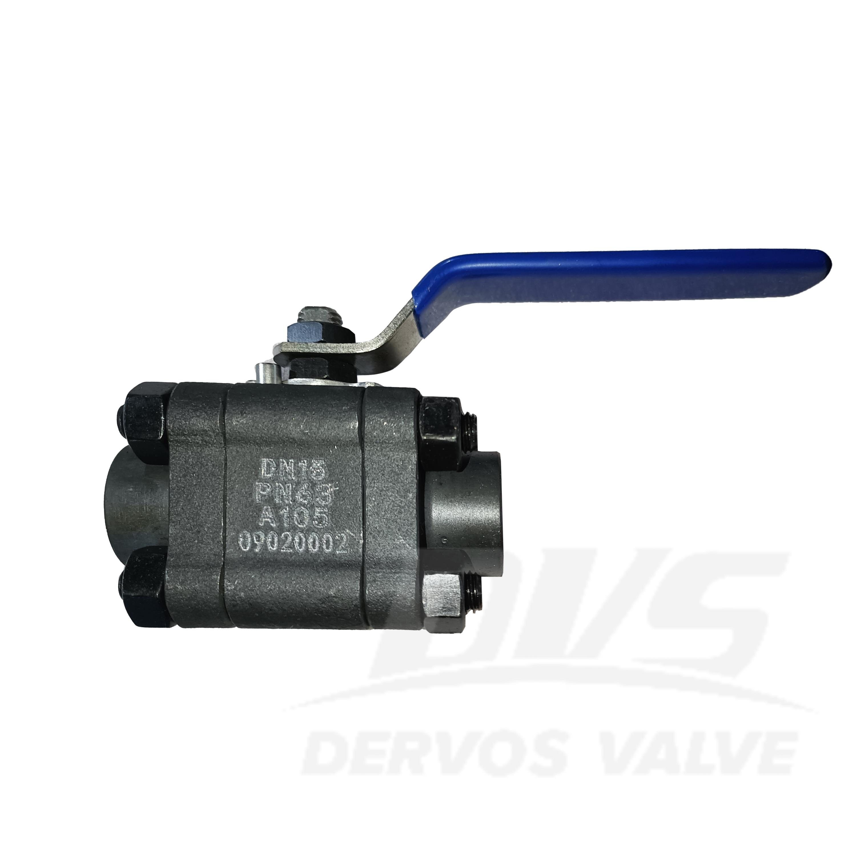 DN15 PN63 Forged Steel Floating Ball Valve A105N FNPT