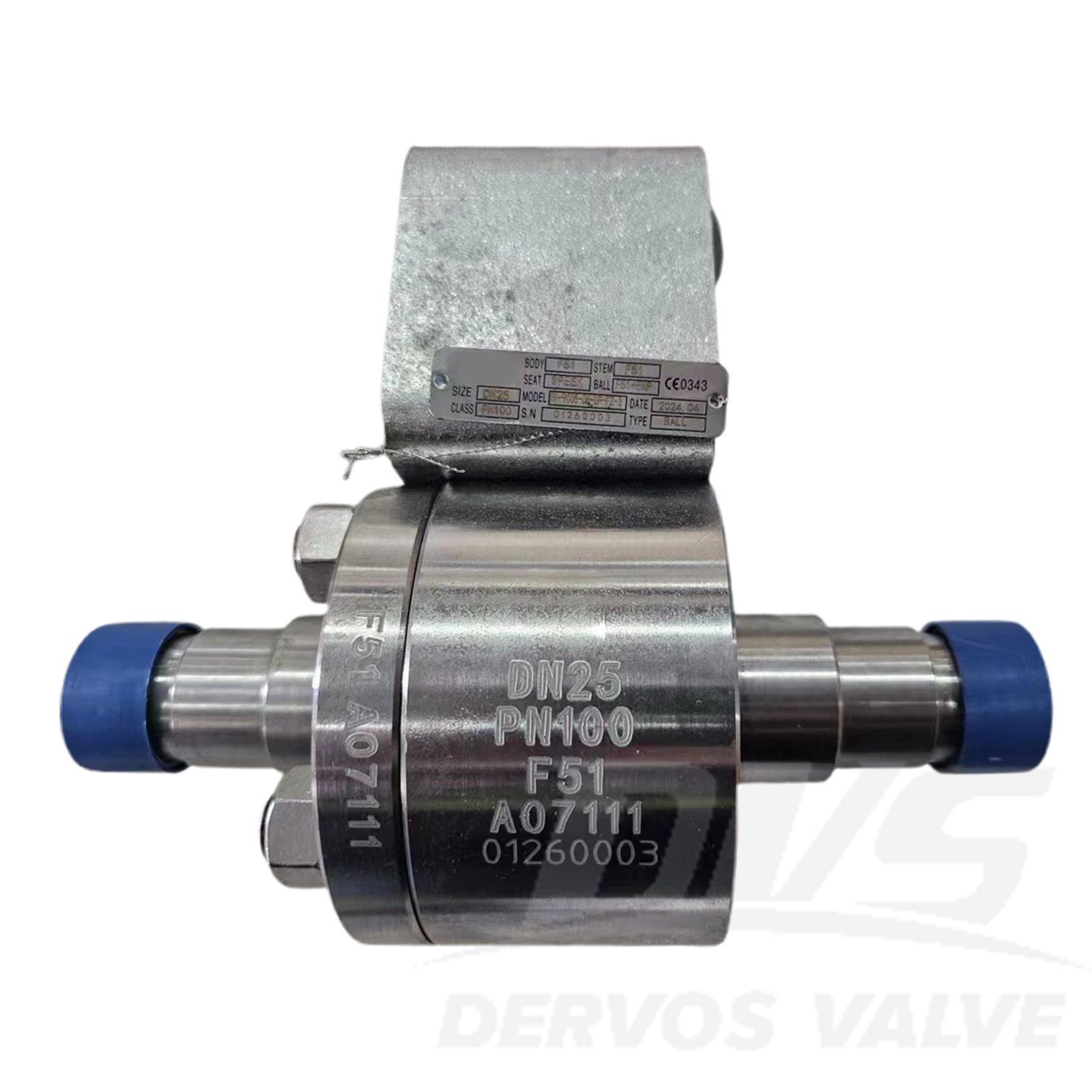 DN25 PN100 Forged Floating Ball Valve A182 F51 ISO17292 Plain Stem