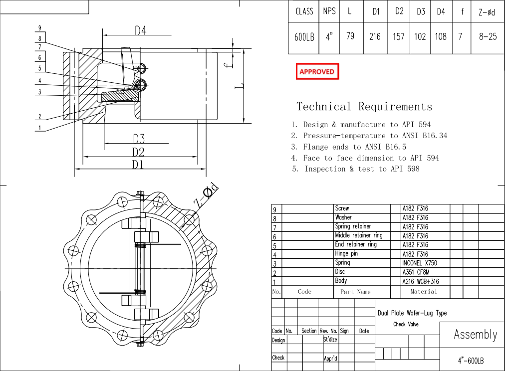 Dual Plate Wafer Check Valve