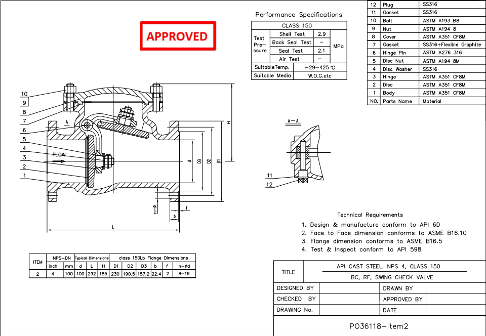 Cast Steel Swing Check Valve 