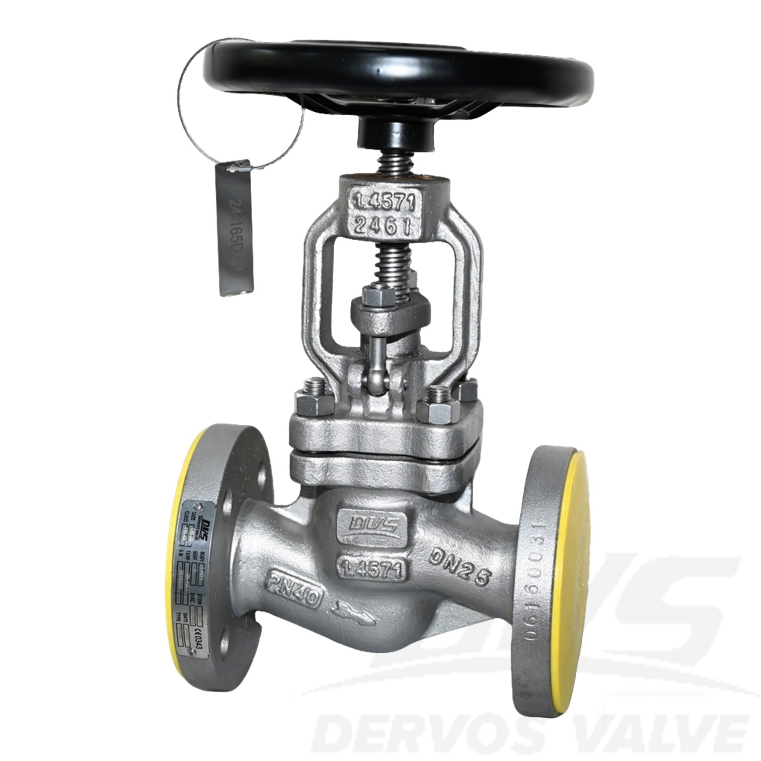 DN25 PN40 Austenitic Stainless Steel Globe Valve EN1092-1 B1 Hand Wheel
