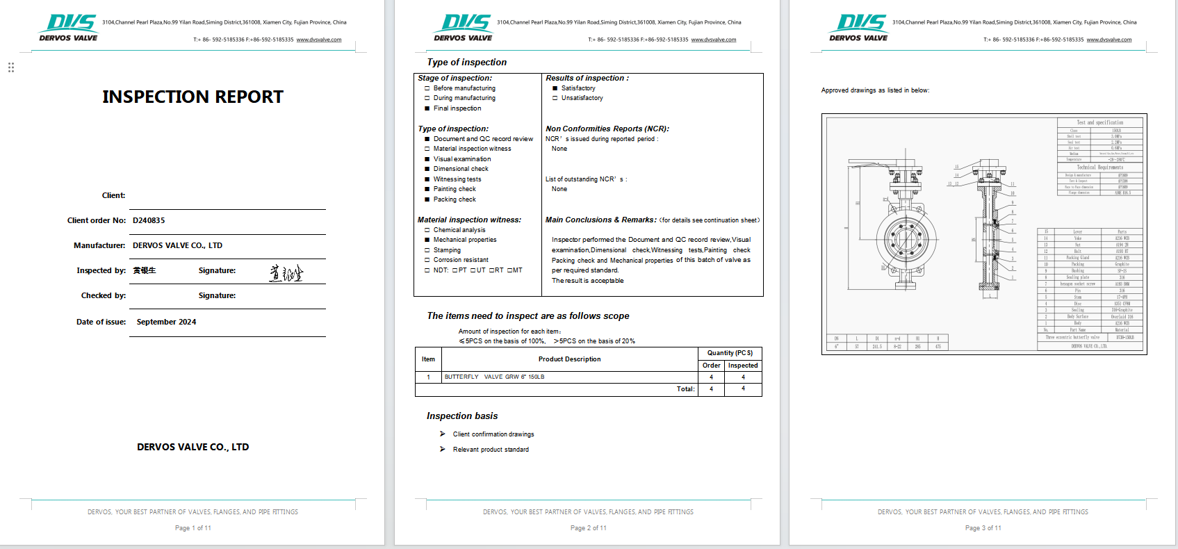 Three Eccentric Butterfly Valve