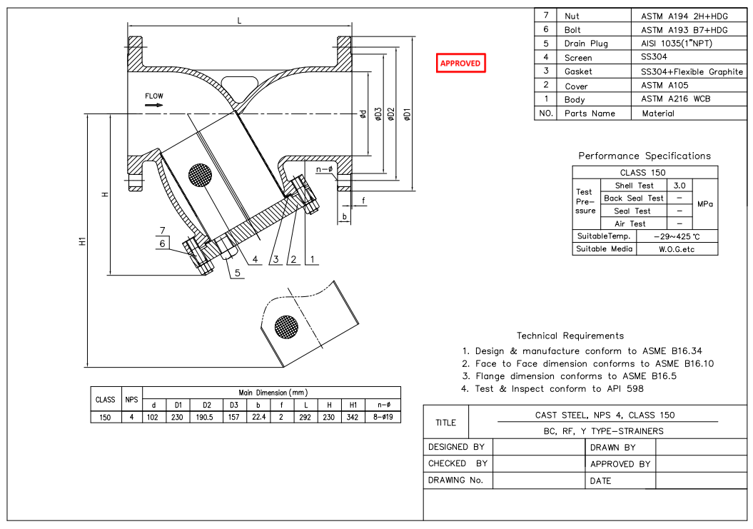 Y Type Strainer