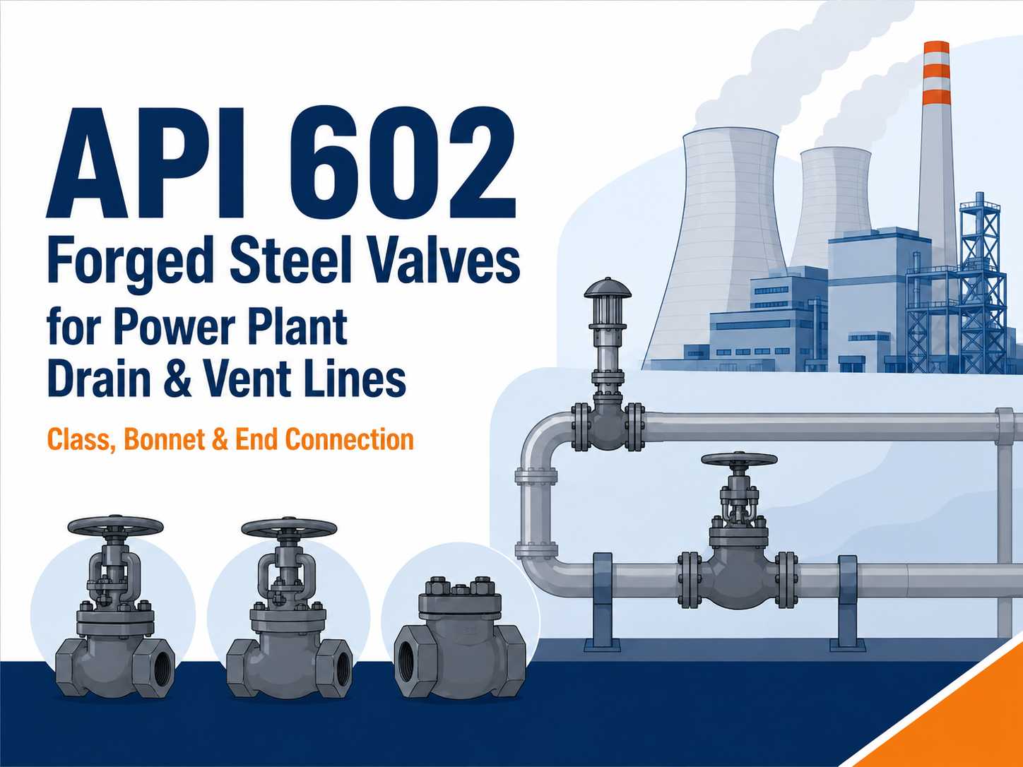 API 602 Forged Steel Valves for Power Plant Drain and Vent Lines: Class, Bonnet, and End Connection
